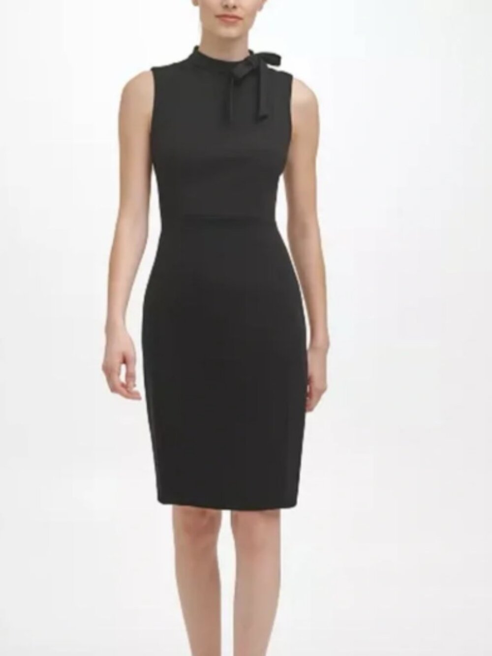 Calvin Klein / Mock Neck Bow Sheath Dress Size 6